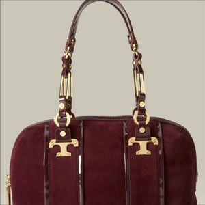 TORY BURCH PLUM SUEDE AND LEATHER NICO S…